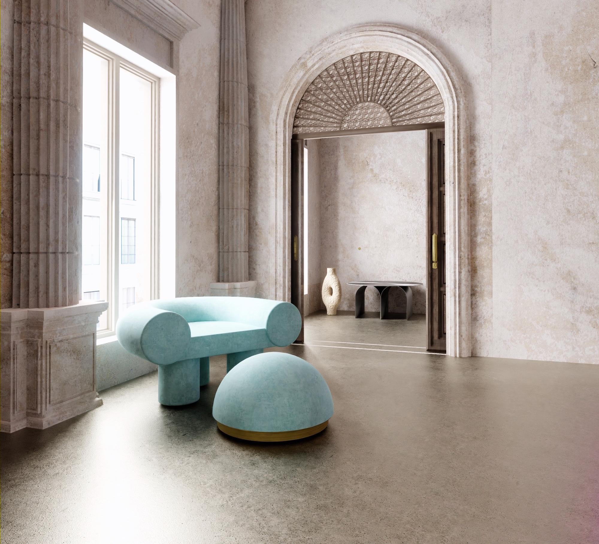 Mineral Armchair by Kasadamo, Soft Fabric Version In New Condition In Chézard, CH