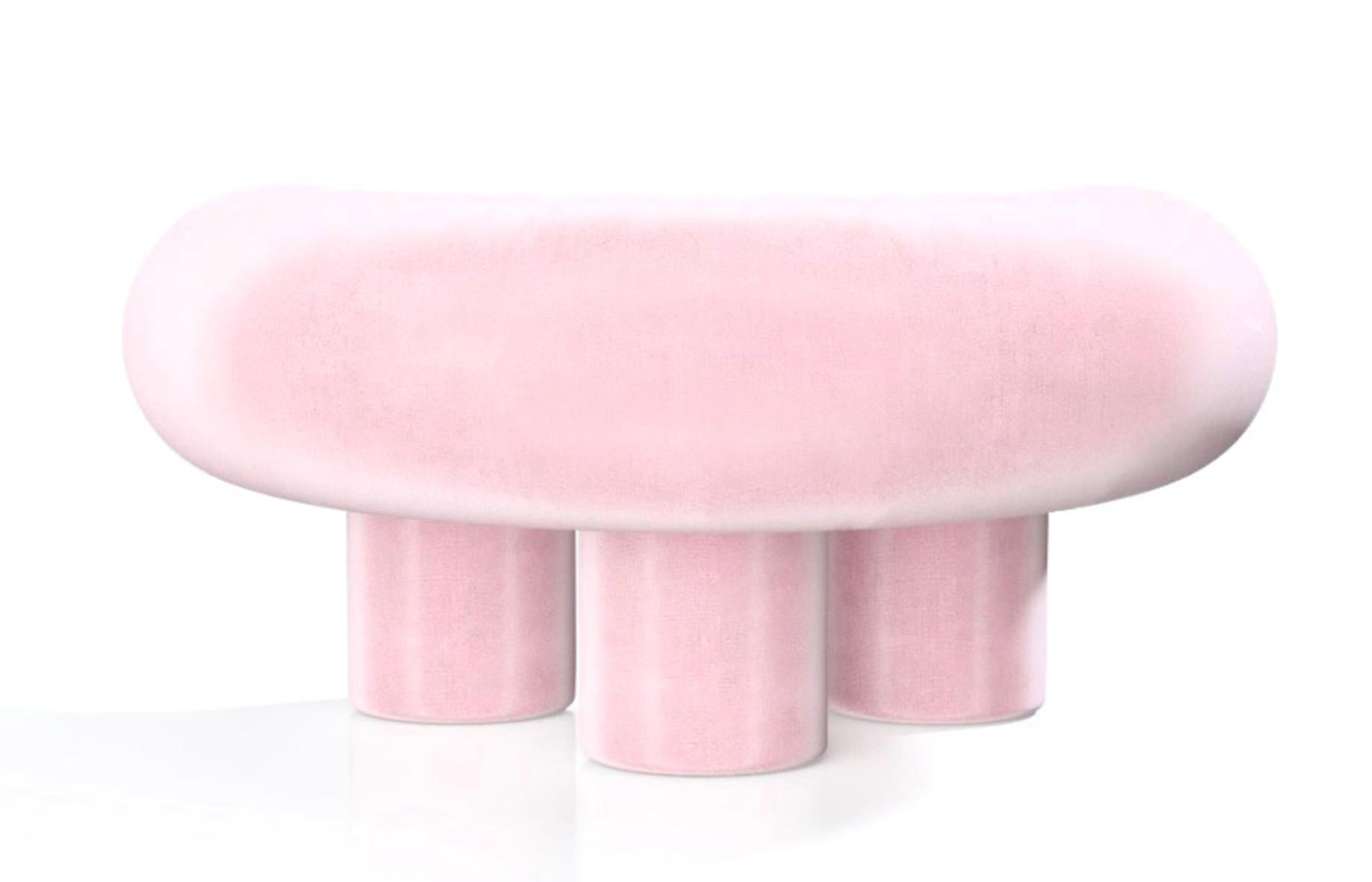 European Mineral Armchair by Kasadamo, Soft Pink Fabric Version For Sale