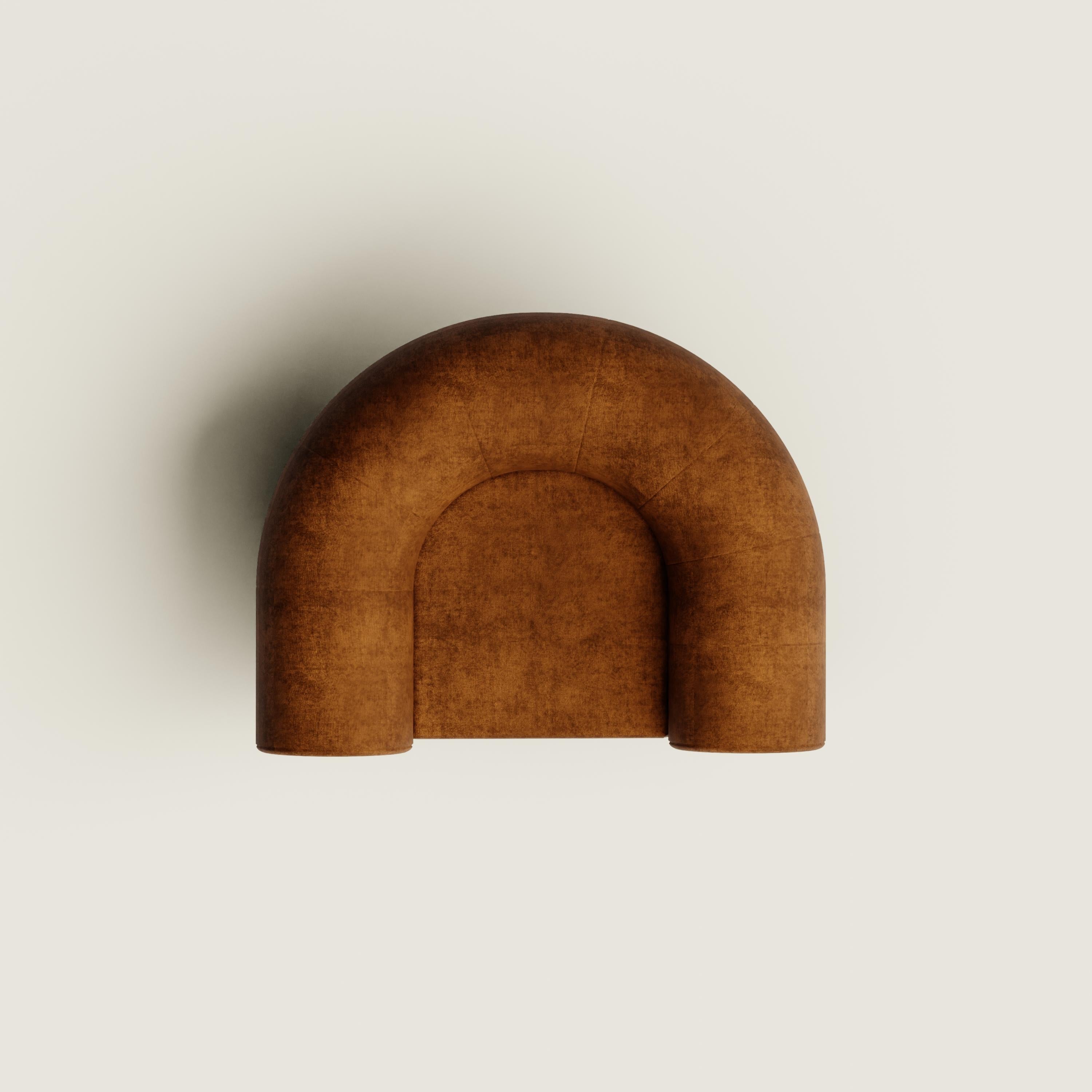Contemporary Mineral Armchair by Vincent Mazenauer - brown For Sale
