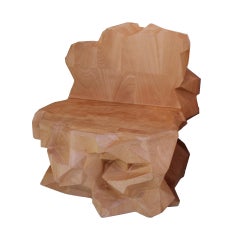 Contemporary Dagoberto Rodriguez "Mineral" Wood Faceted Sculptural Chair