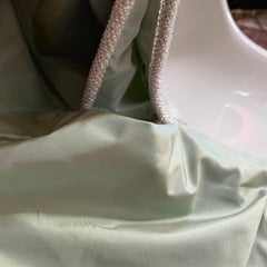 Mineral Green Silk Square Pillow Sham, Crystal Beaded Flange, Zip