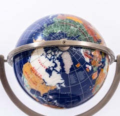 Mineral Speciman Table World Globe on Metal Stand