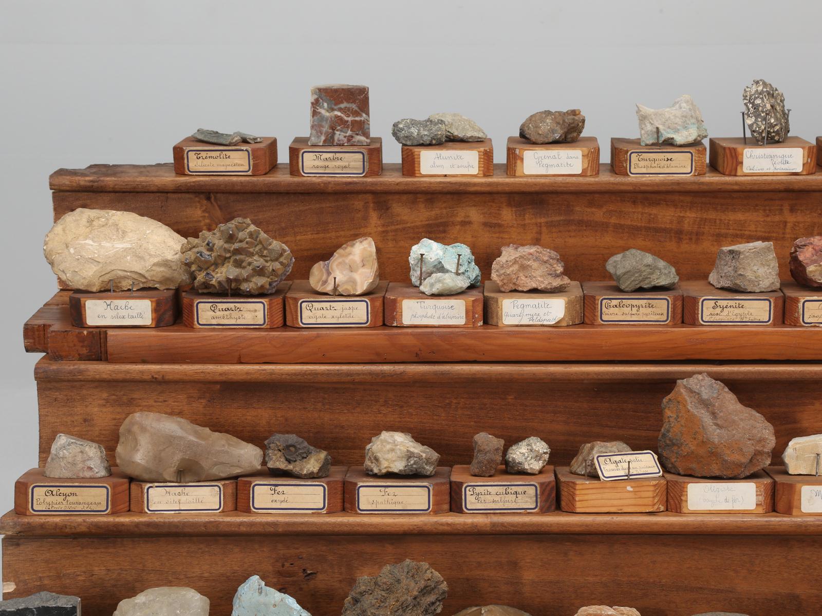 An absolutely incredible mineral specimen collection, recently removed from a French Monastery School, that was about to be converted into a hotel. The school, “House of Marist Brothers”, opened in the early 1890s in the town of Varennes-sur-Allier,