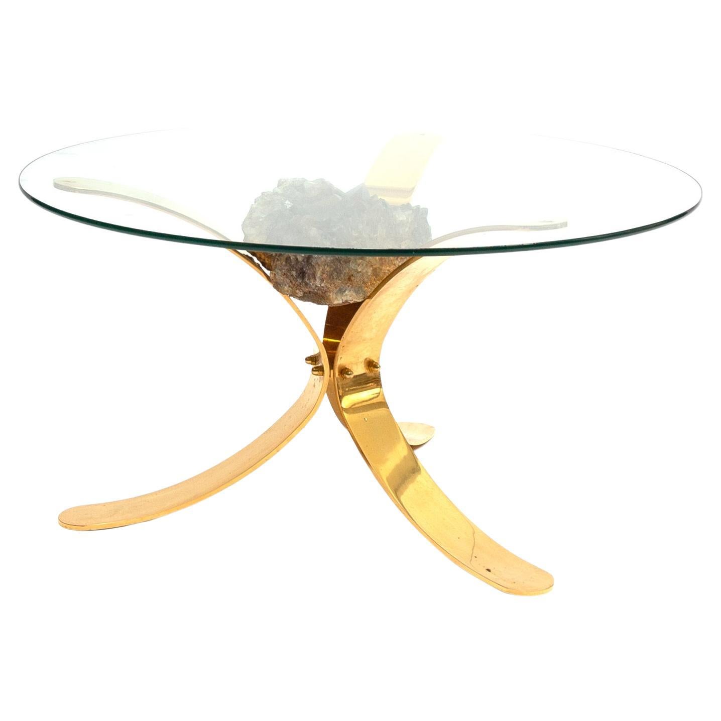 Mineral Stones Coffee Table in Jaques Duval Brasseur Style, 1970s