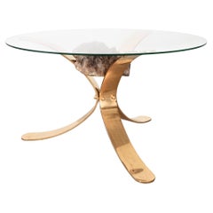 Tavolino in pietra minerale in stile Jaques Duval Brasseur, anni '70