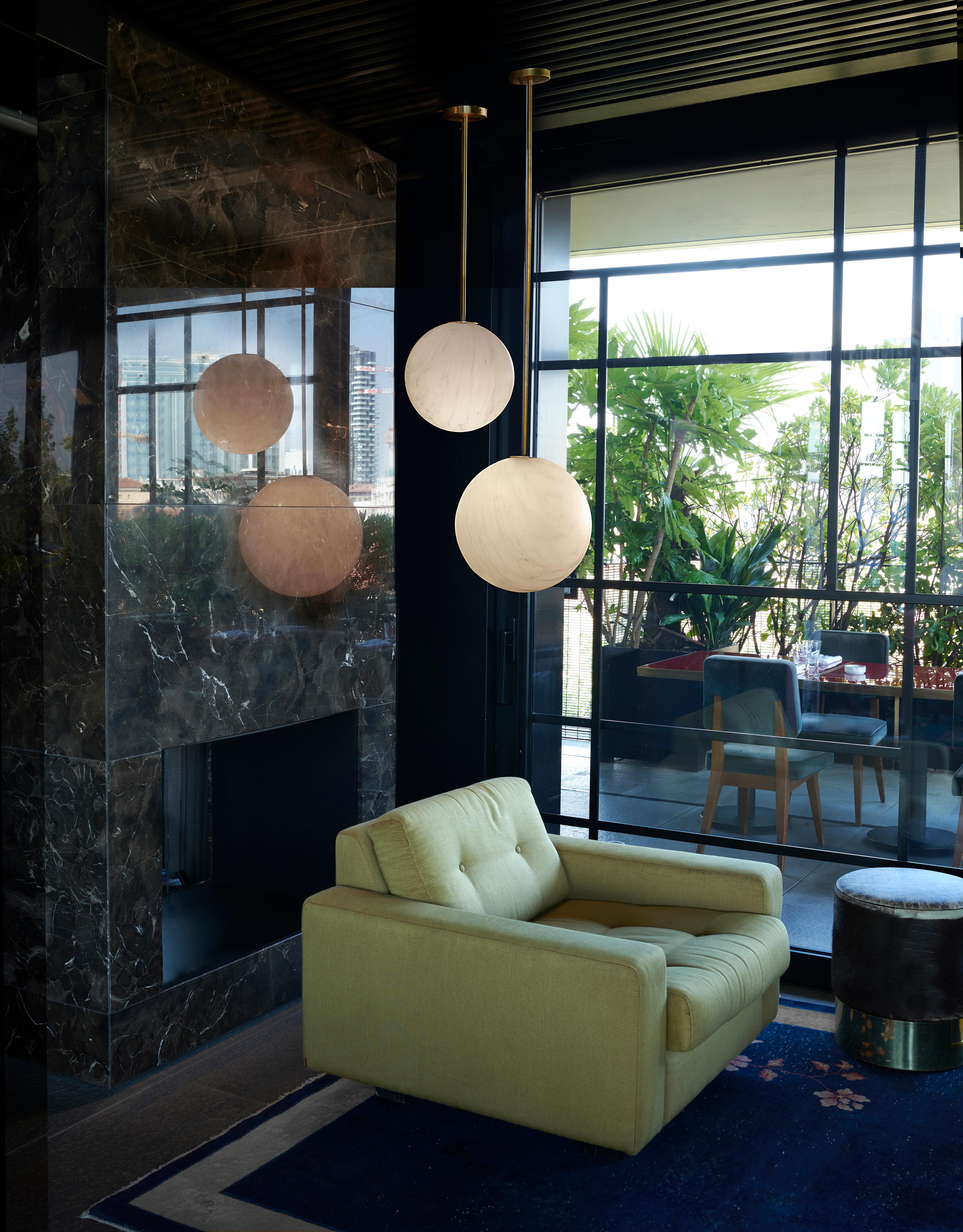 Italian Mineral Tige 30 Large Hanging Lamp by SLIDE Studio For Sale