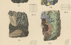 Mineralien & Kristalle Drucken: Quarz, Calcit, Erzgestein, Kristallformen - 1867