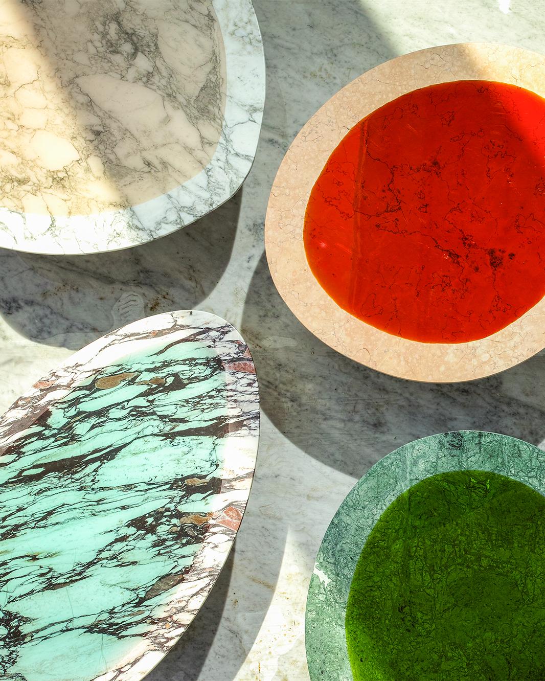 Postmoderne Table basse vert minéraux de Carla Baz en vente