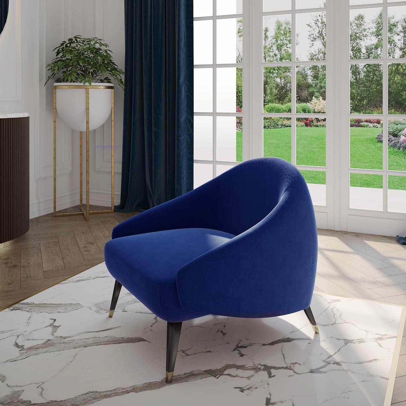 Modern Minerva Blue armchair