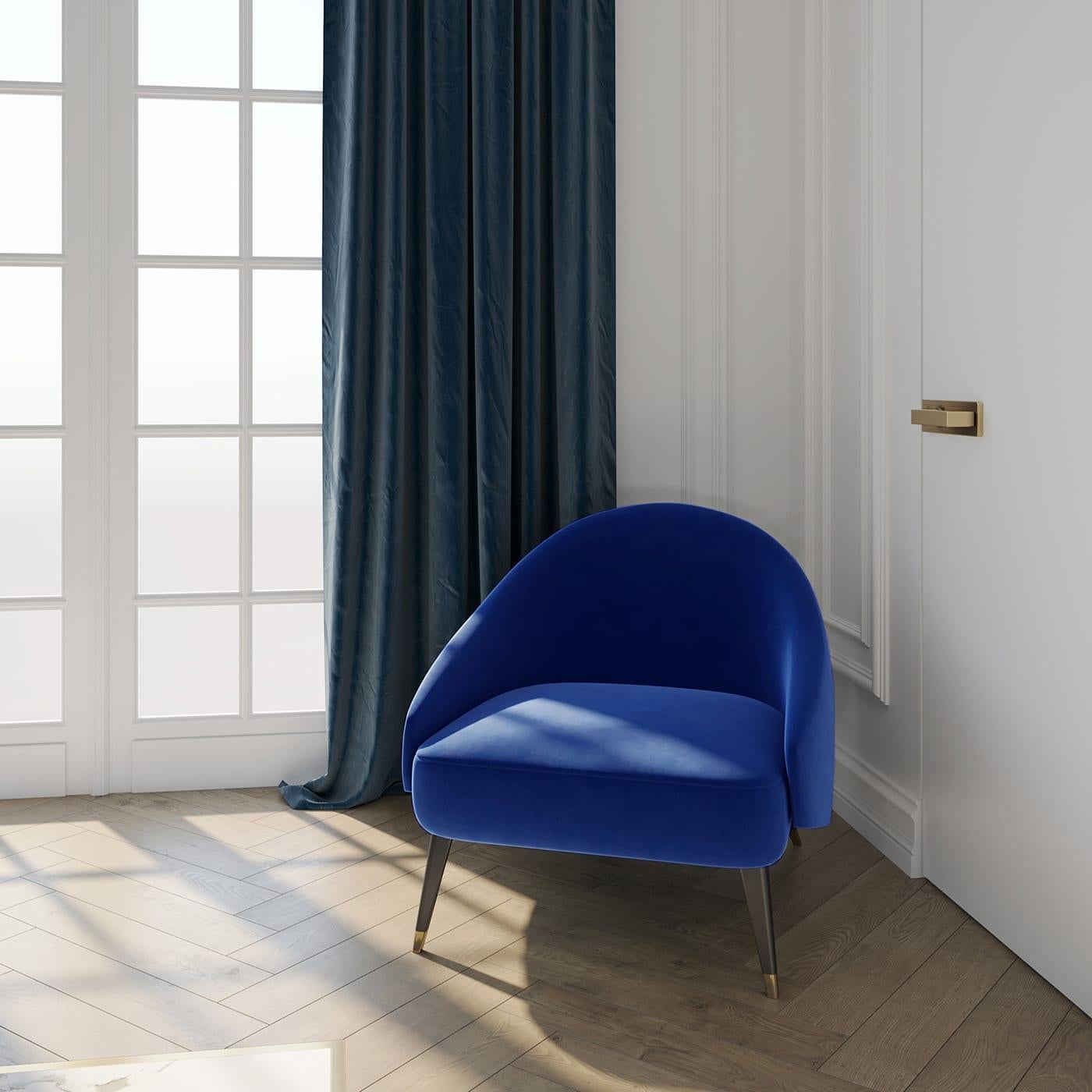 Hand-Crafted Minerva Blue armchair