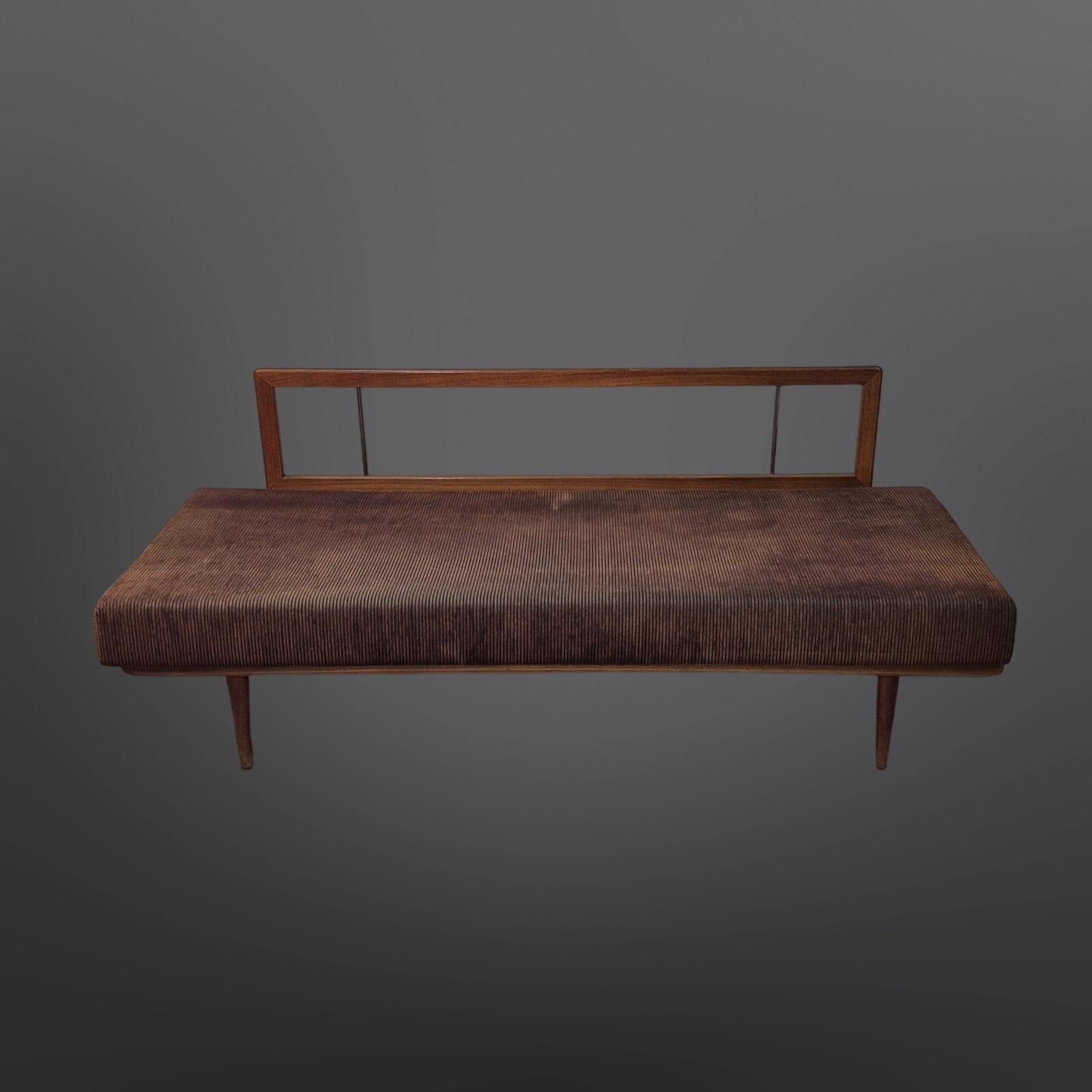 Acciaio Letto da giorno Minerva di P. Hvidt & A. Nielsen per France & Son, Danimarca anni '50