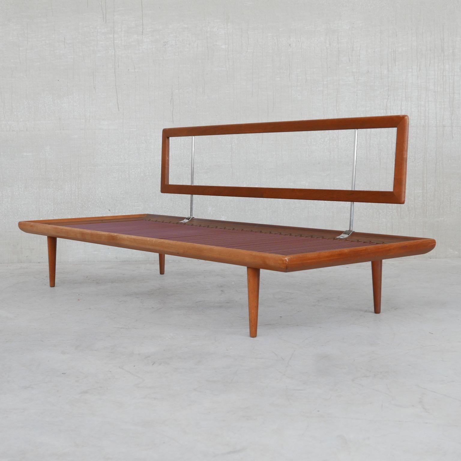 A day bed or sofa by Peter Hvidt & Orla Mølgaard-Nielsen France & Søn. 

Denmark, c1960s. 

Stamped to teak frame.

Ideal wooden canvas for upholstery (we can arrange in house upon request). 

Good condition, some wear commensurate with