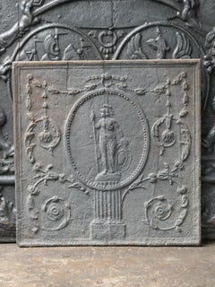 Minerva Neoclassical Cast Iron Fireback, France