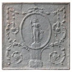 Minerva Neoclassical Cast Iron Fireback, France