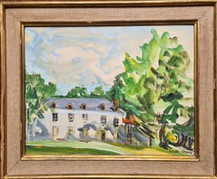 Französische Landschaft aus der Mitte des 20. Jahrhunderts, Aquarell, Die Bastide