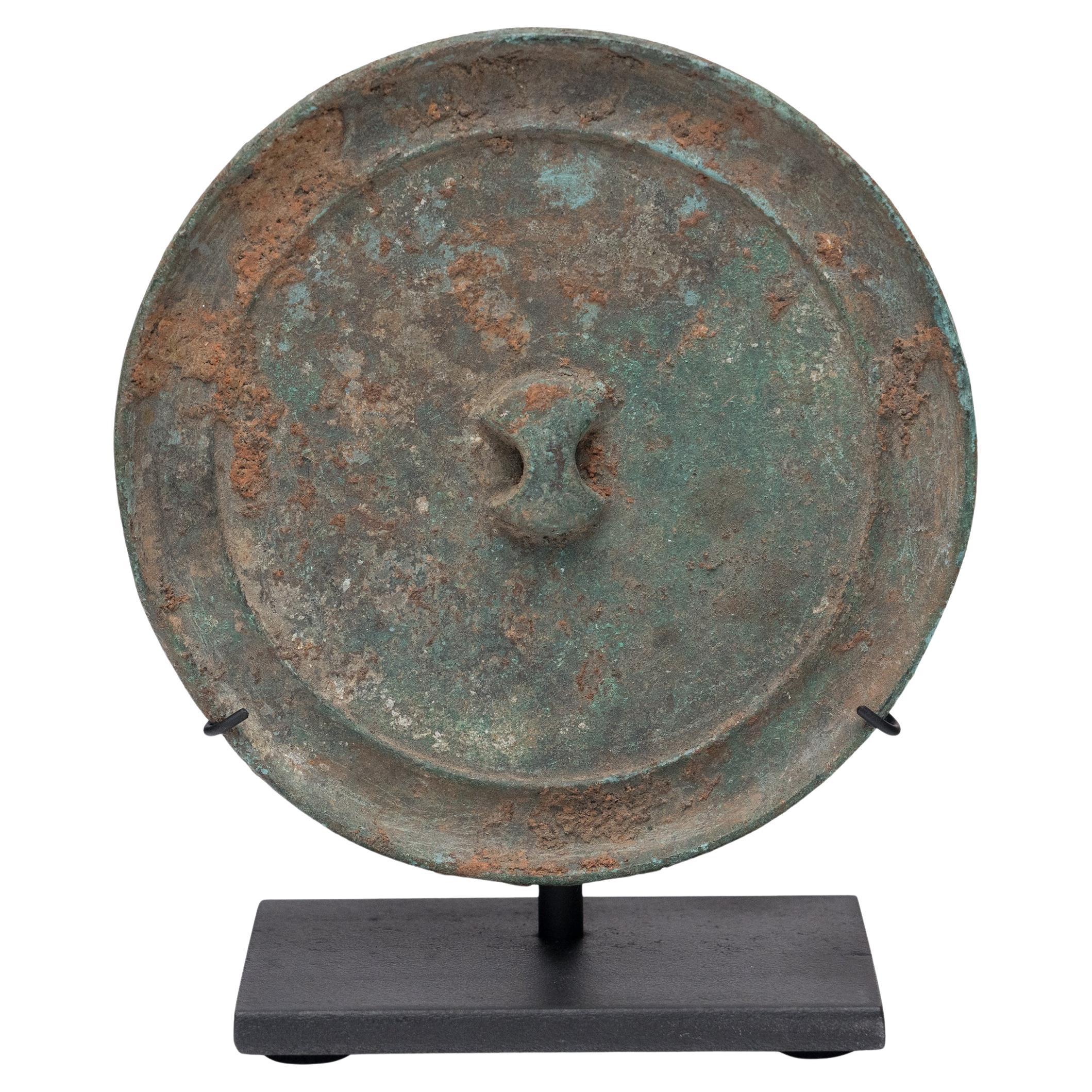 Ming Bronze Mirror with Ingot Knob, c. 1450