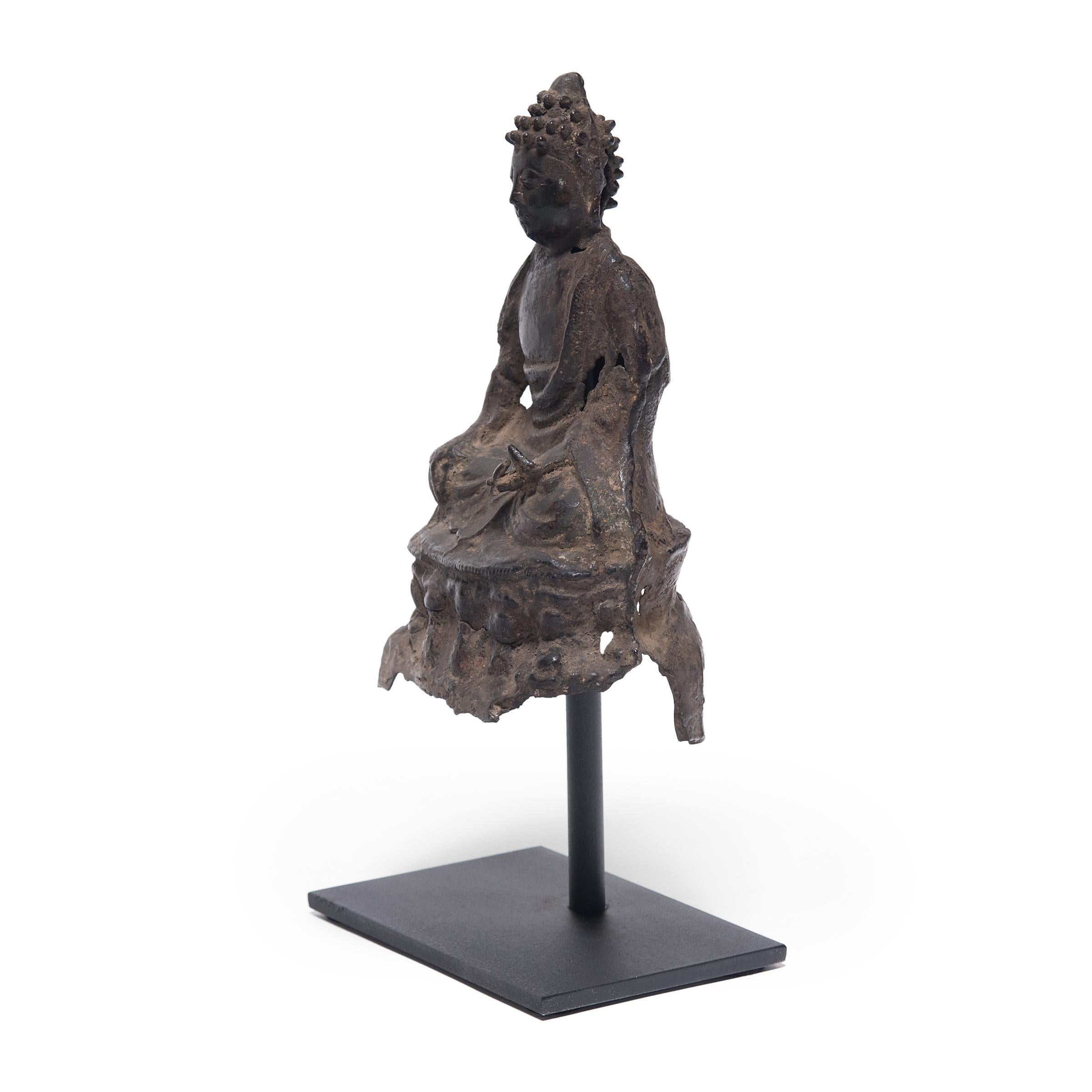 Cast Ming Bronze Seated Buddha, circa 1600
