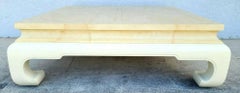 Ming Chinoiserie Asian Faux Goatskin Coffee Table by Henredon