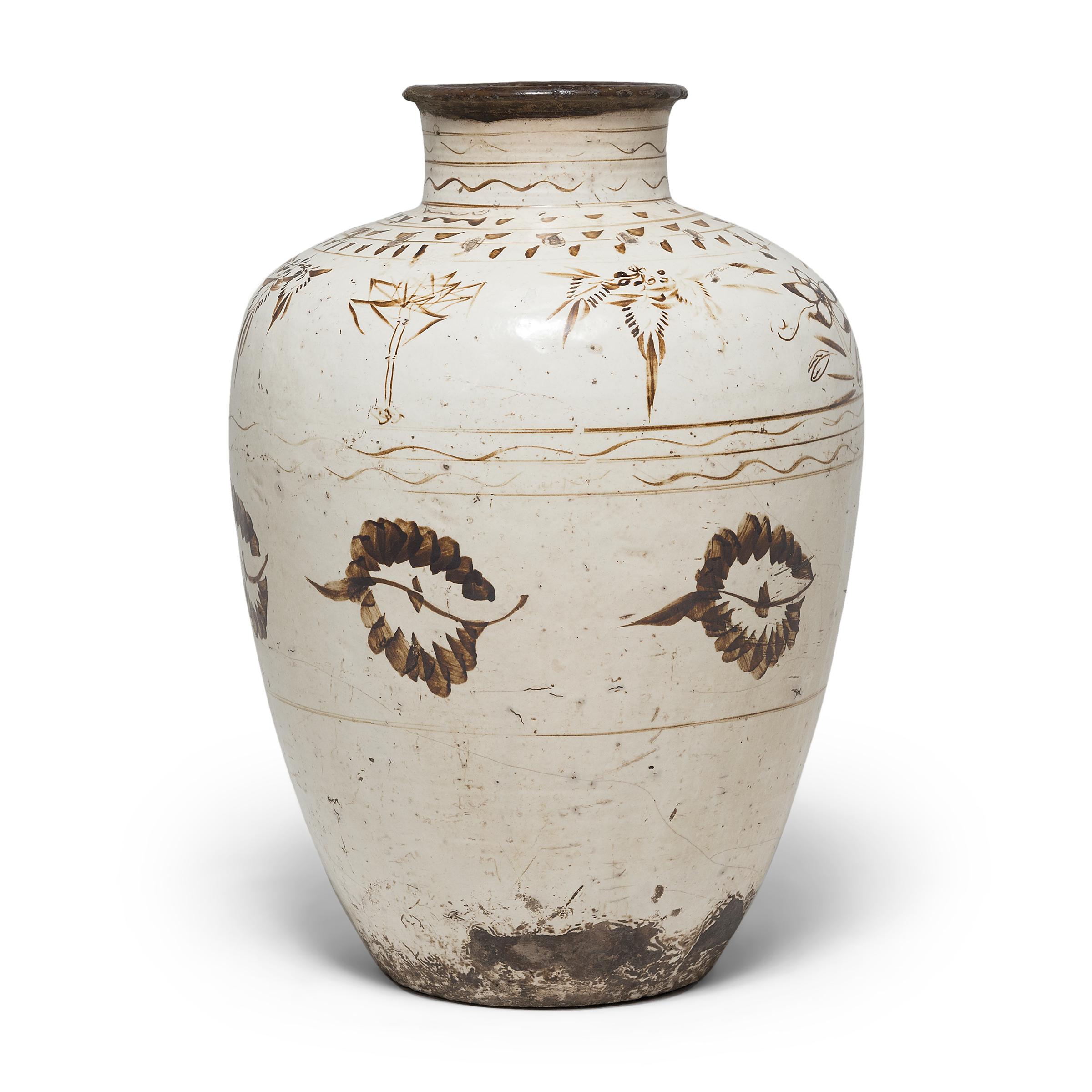 Glazed Ming Cizhou Wine Jar, c. 1600 For Sale