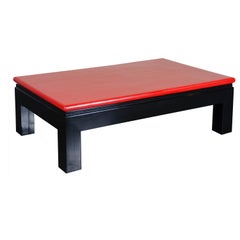 Ming Coffee Table, Red Lacquer by Robert Kuo, Handmade, Limited Edition