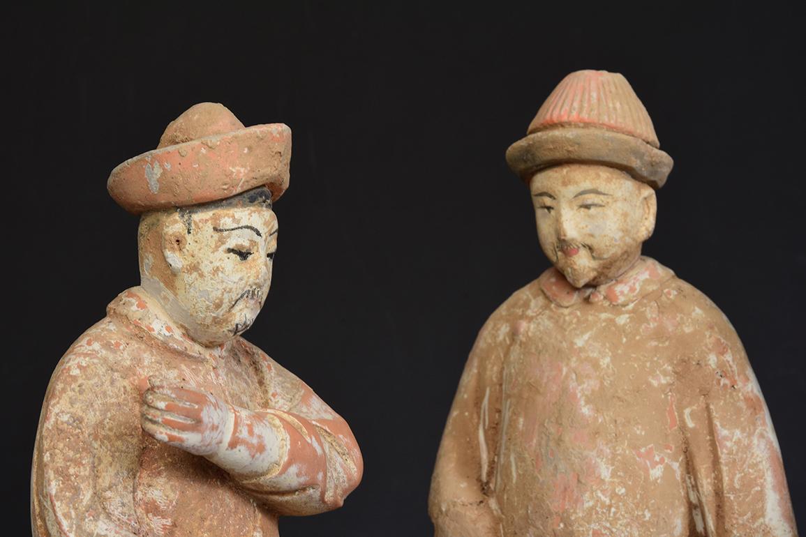 Ming Dynasty, A Set of Antique Chinese Pottery Court Man For Sale 5