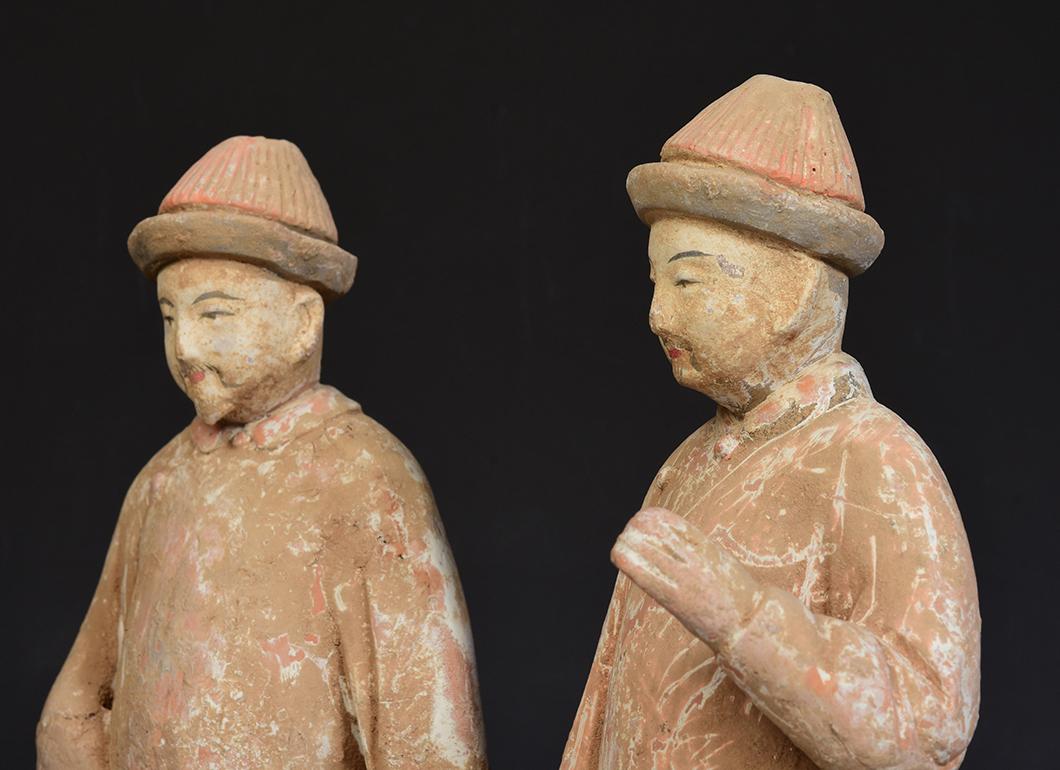 Ming Dynasty, A Set of Antique Chinese Pottery Court Man For Sale 4
