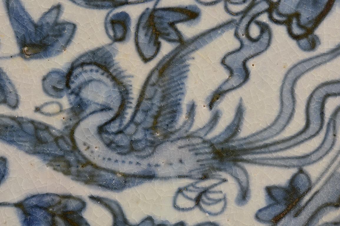 18th Century and Earlier Ming Dynasty, Antique Chinese Swatow Blue and White Ceramic Dish