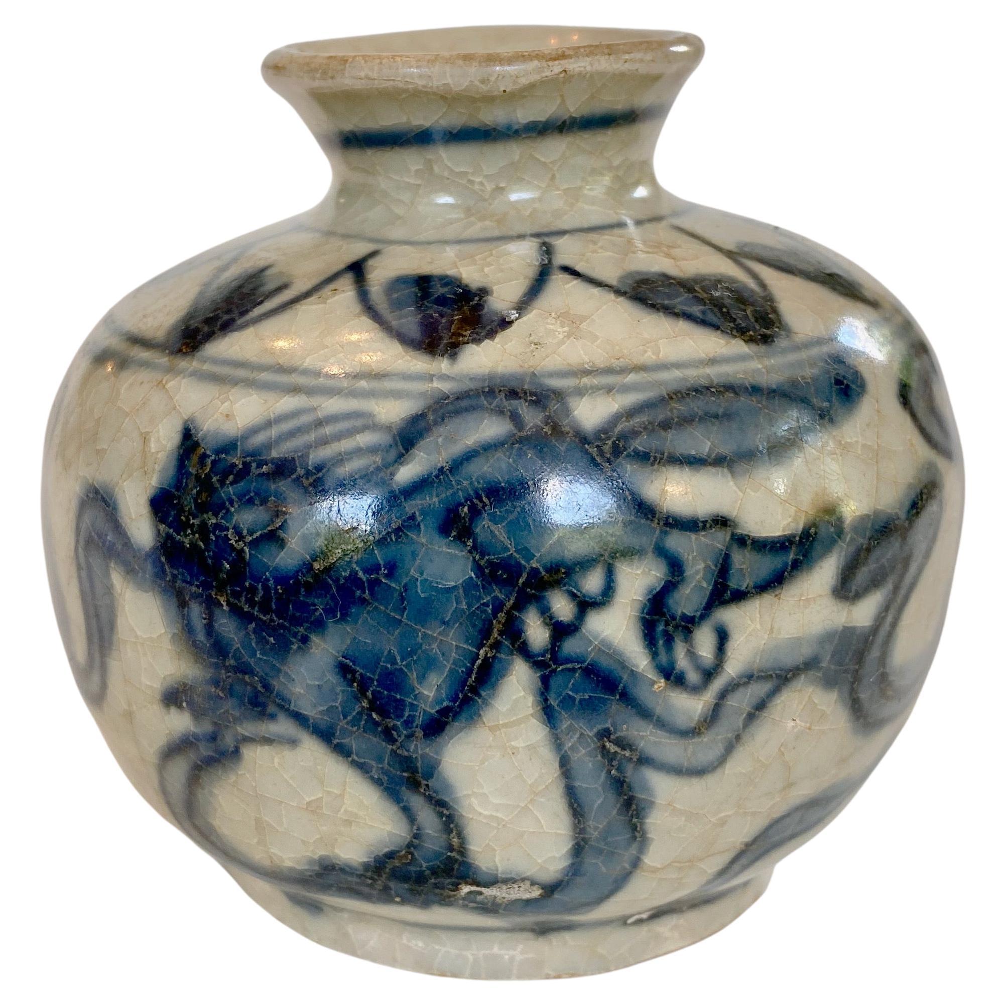 Ming Dynasty Blue and White Jarlet with Lions For Sale