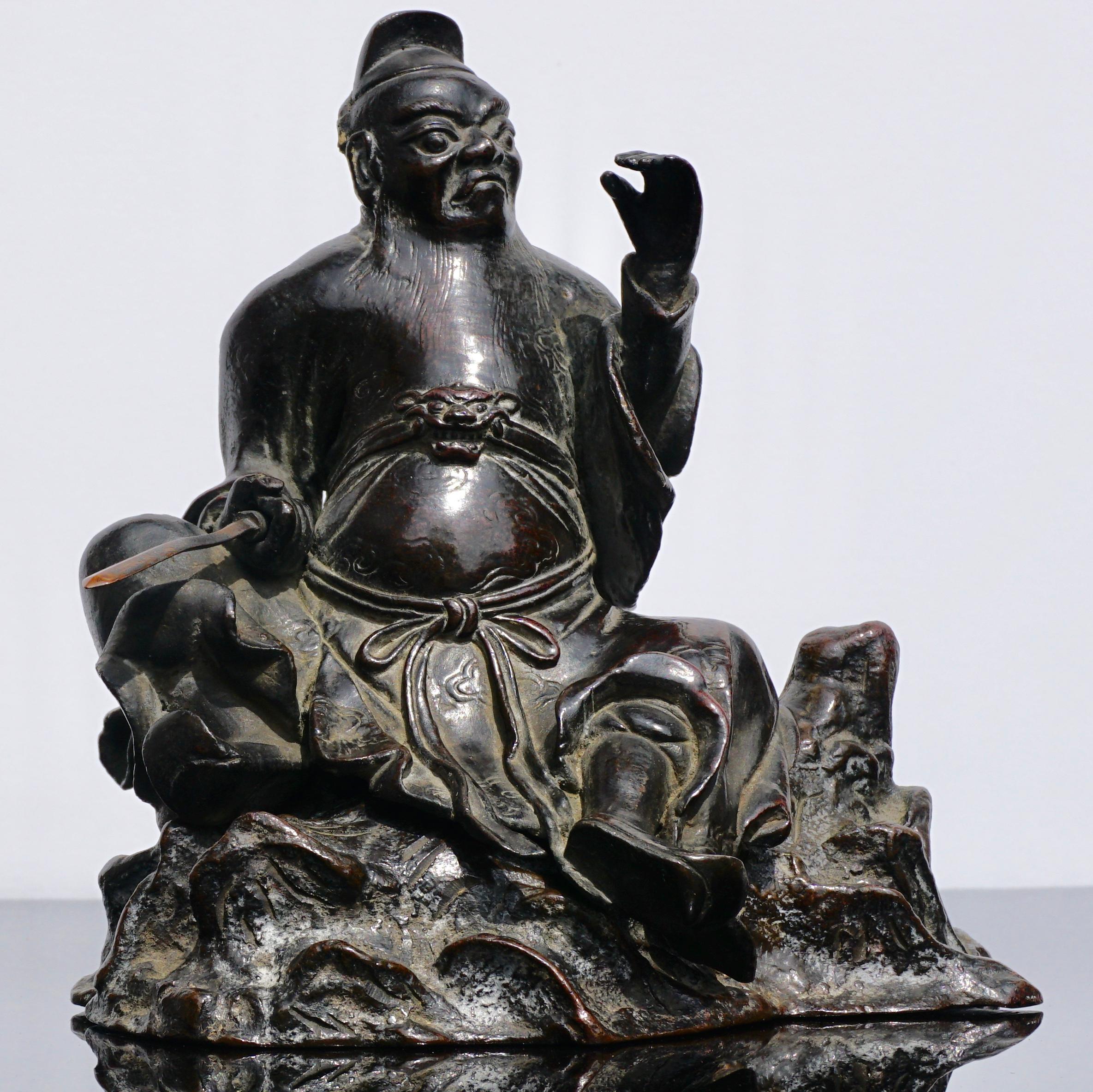 Ming Dynasty Bronze Figure of Guandi or Guan Yu In Good Condition In Dallas, TX