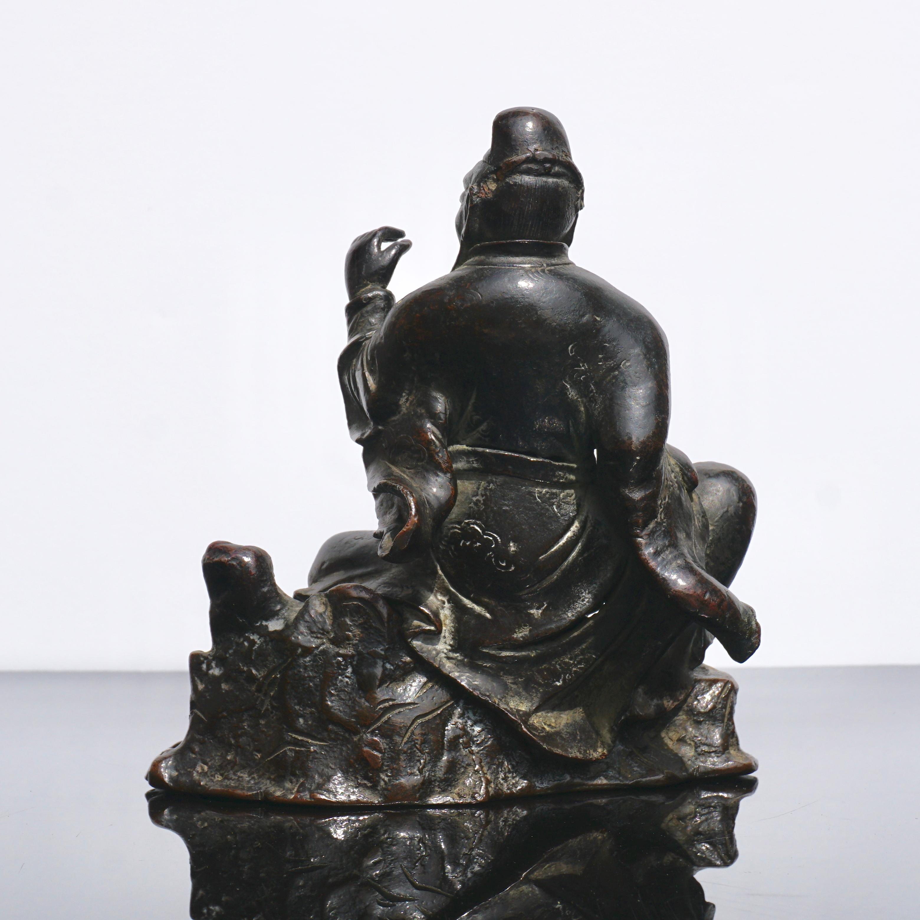 17th Century Ming Dynasty Bronze Figure of Guandi or Guan Yu