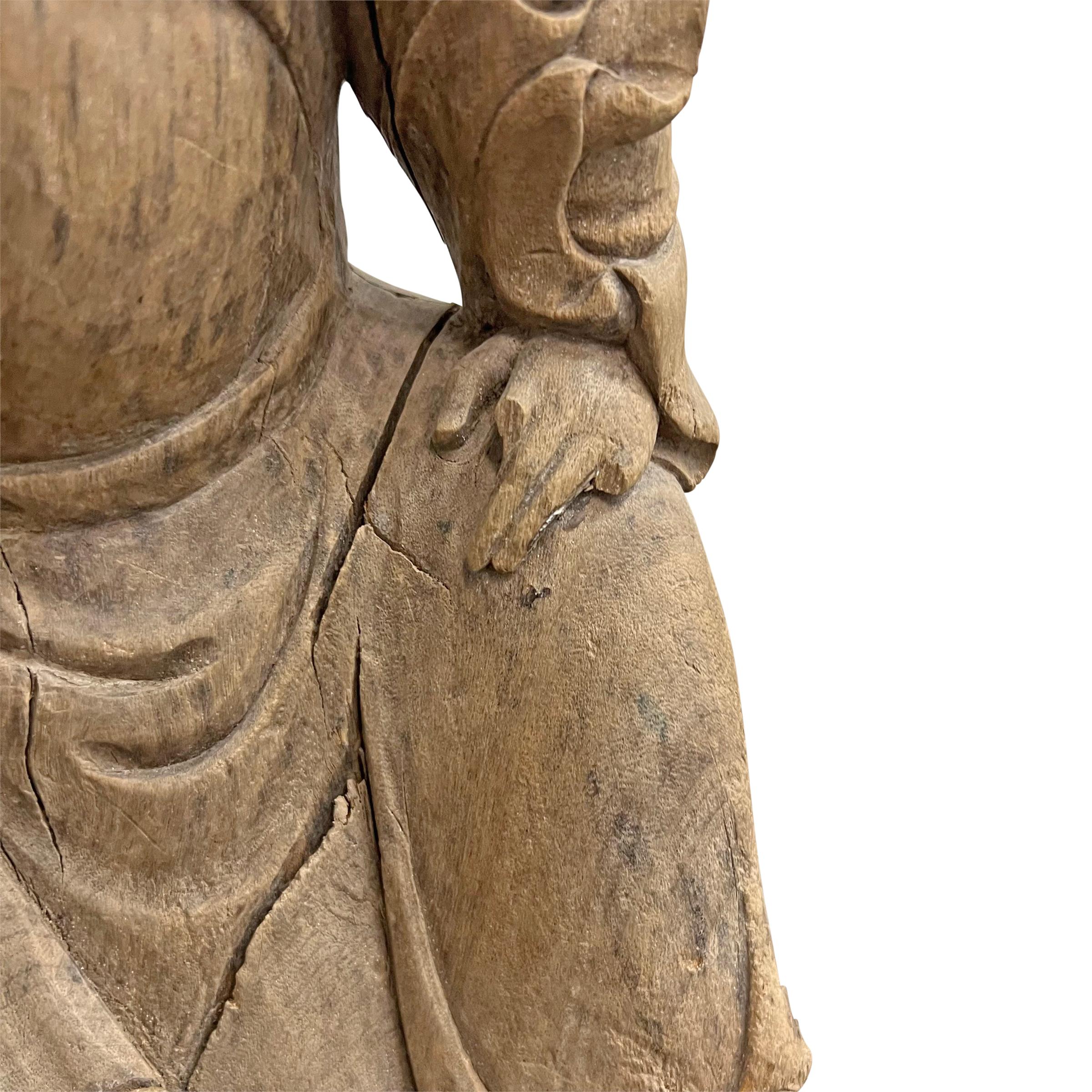 Ming Dynasty Carved Ancestor Figure For Sale 5