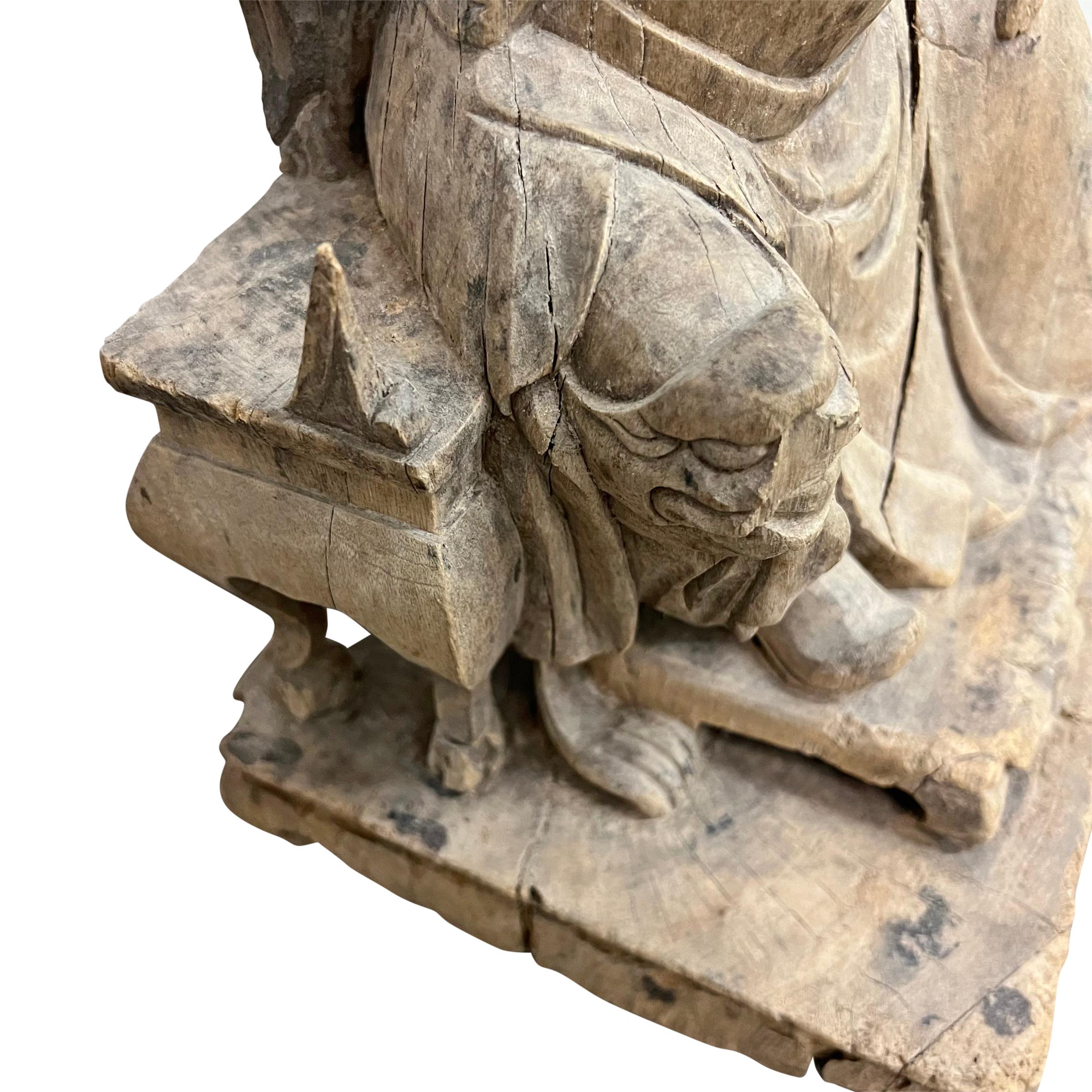 Ming Dynasty Carved Ancestor Figure For Sale 6