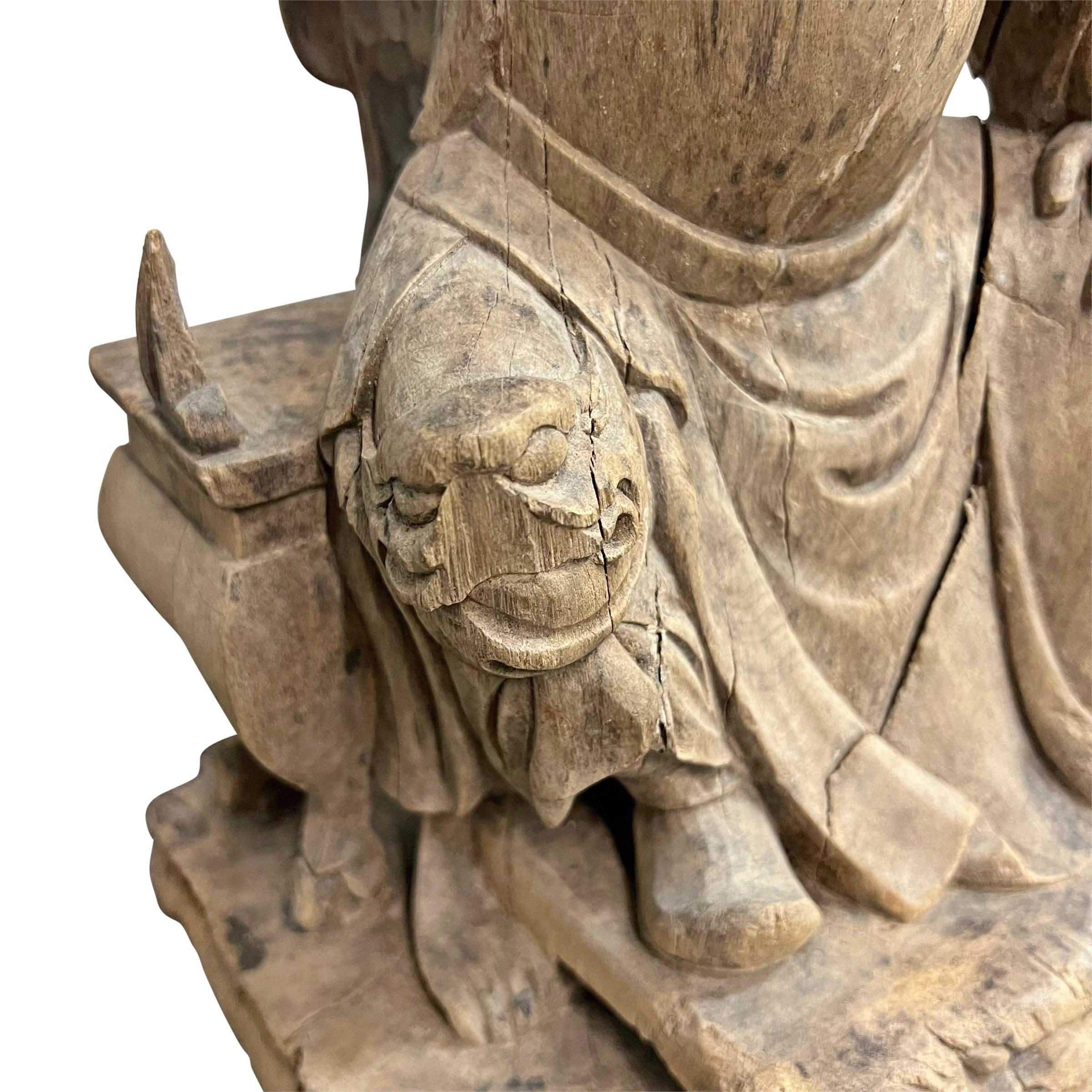 Ming Dynasty Carved Ancestor Figure For Sale 7