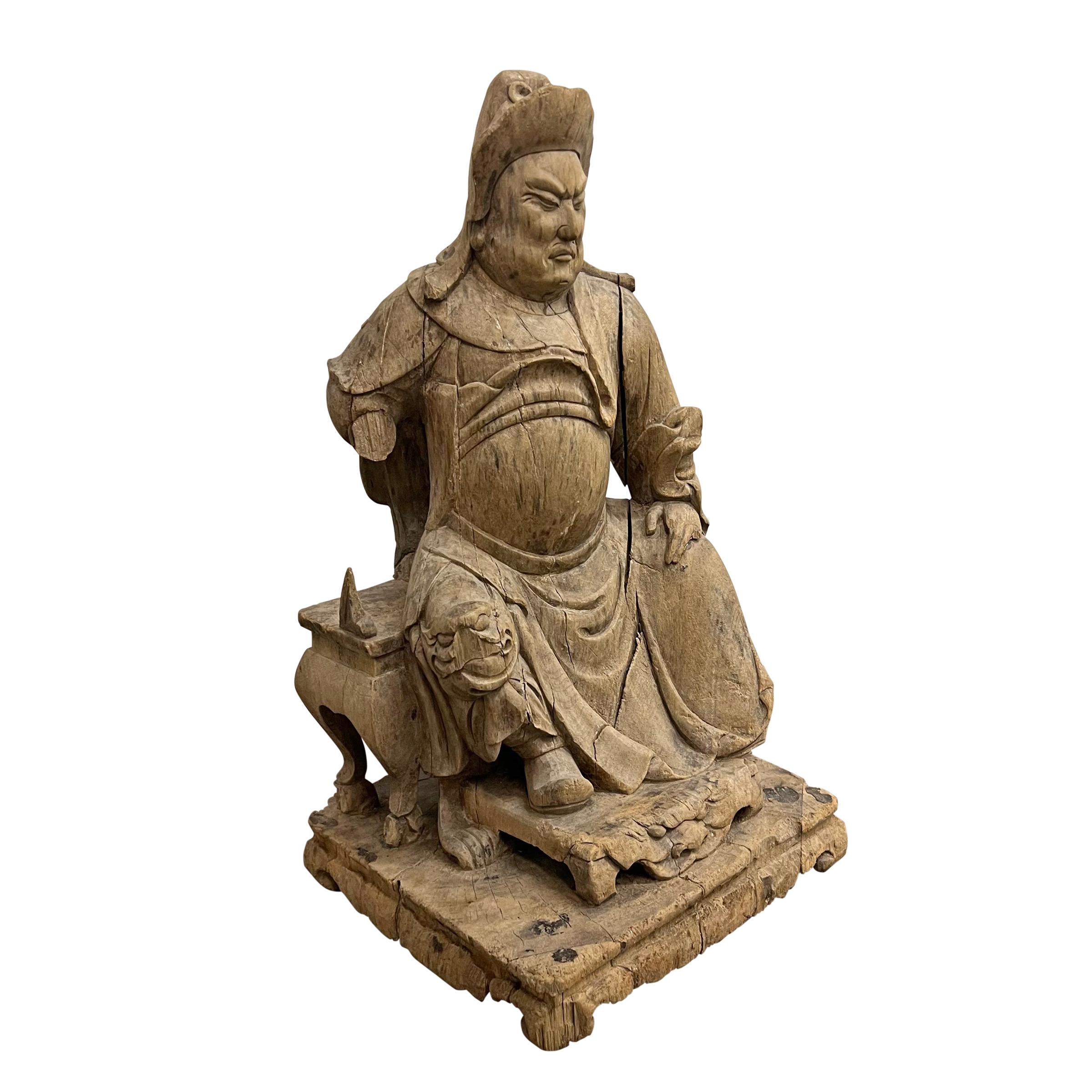 Chinese Ming Dynasty Carved Ancestor Figure For Sale