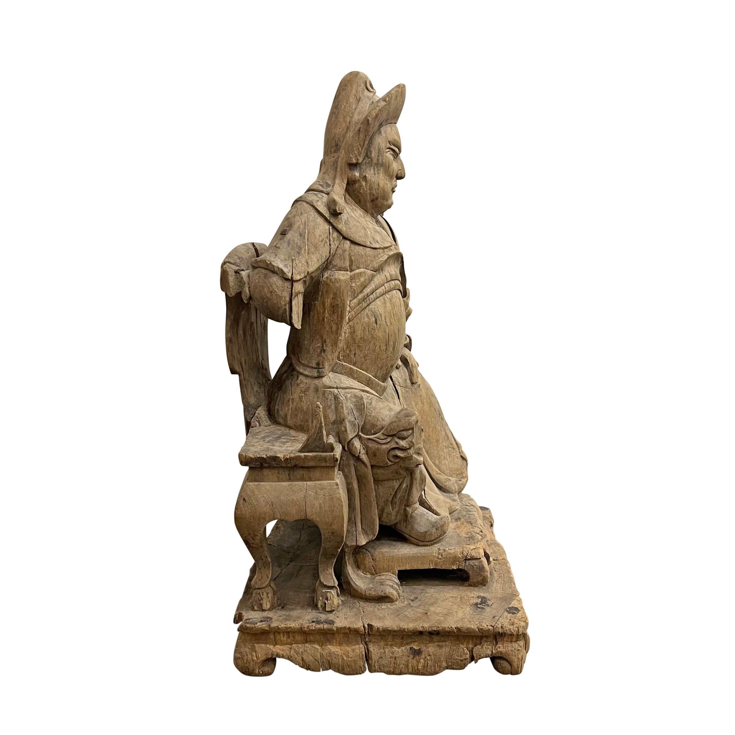 Hand-Carved Ming Dynasty Carved Ancestor Figure For Sale