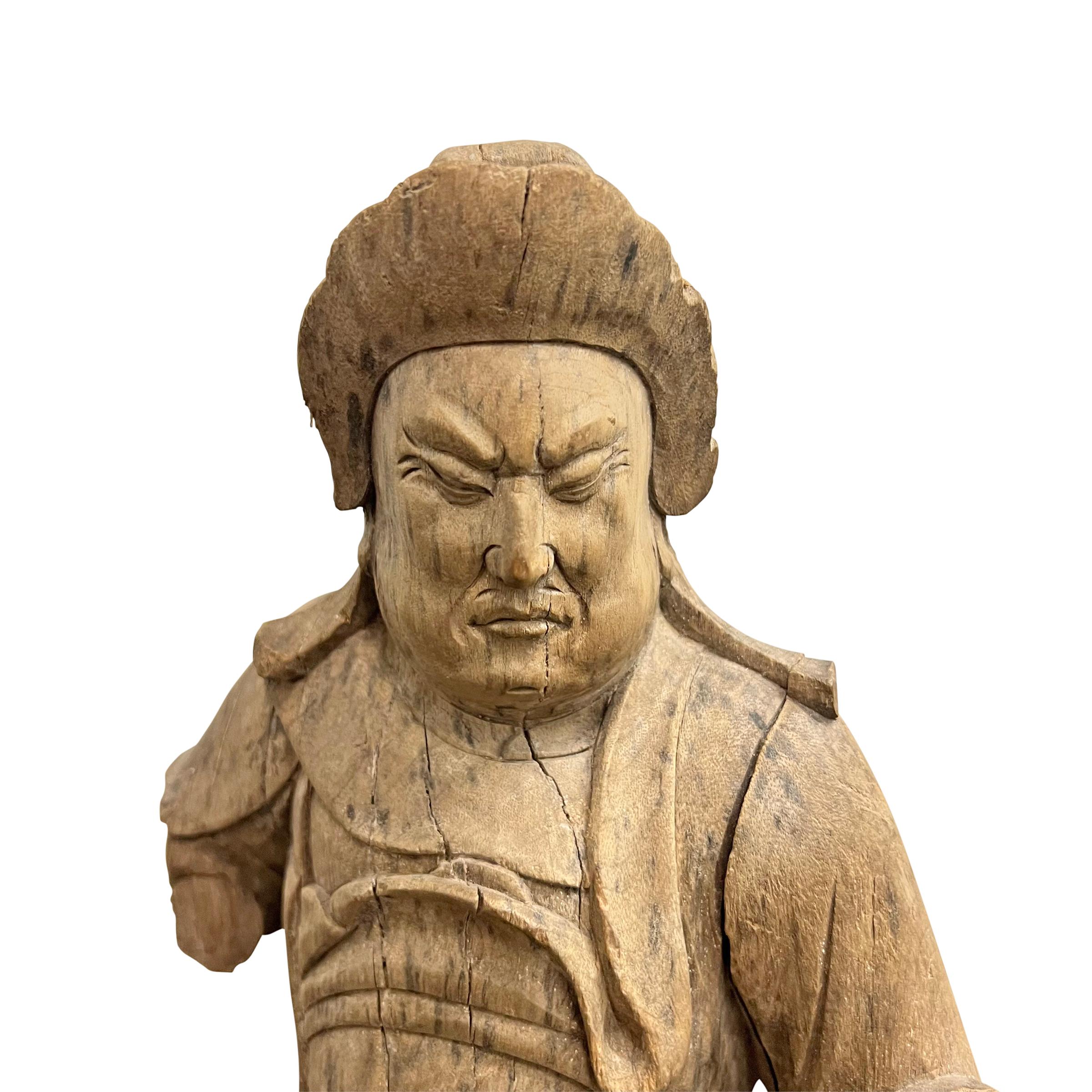 Wood Ming Dynasty Carved Ancestor Figure For Sale