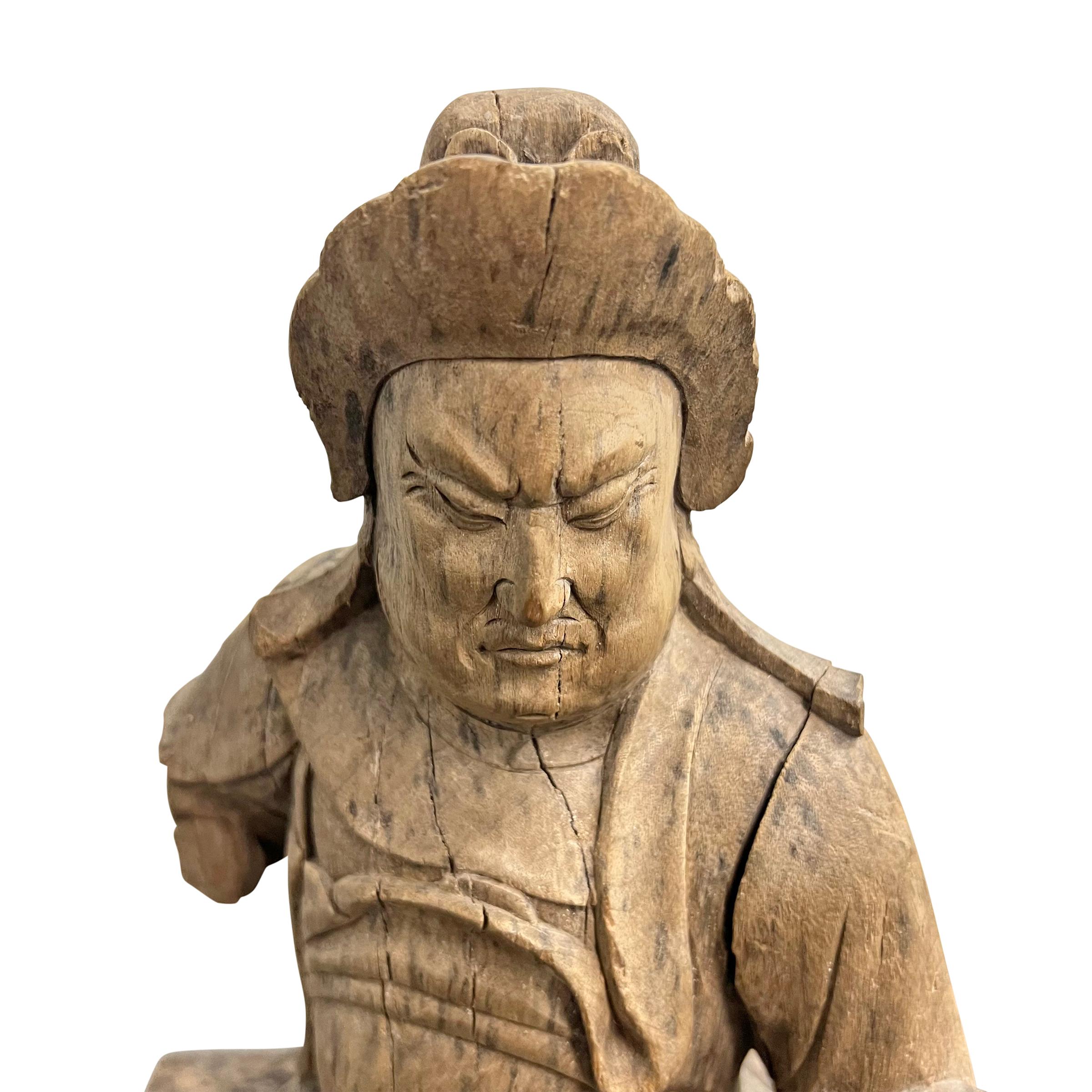 Ming Dynasty Carved Ancestor Figure For Sale 1