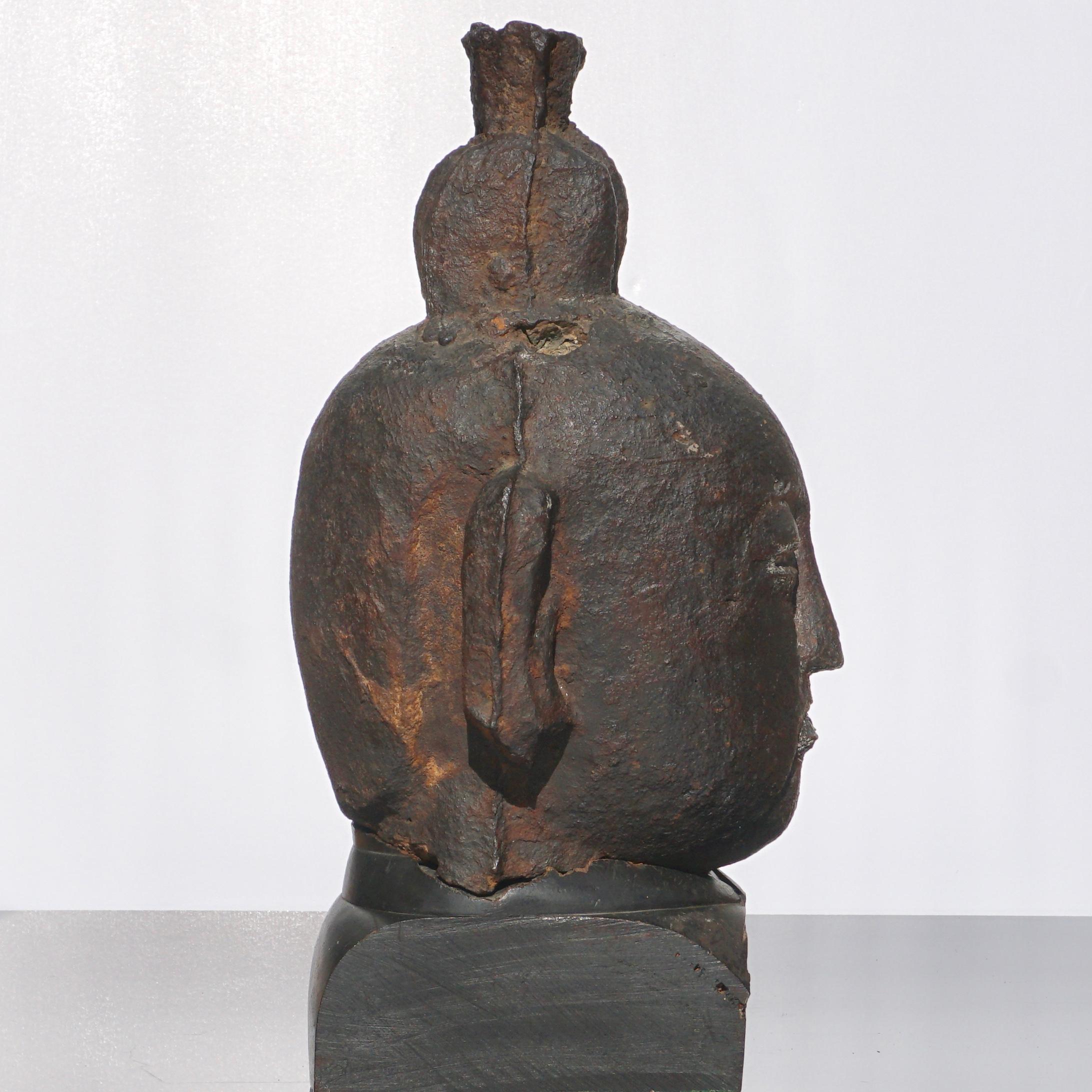 Song to Ming Dynasty Cast Iron Daoist Buddhist Head For Sale 1