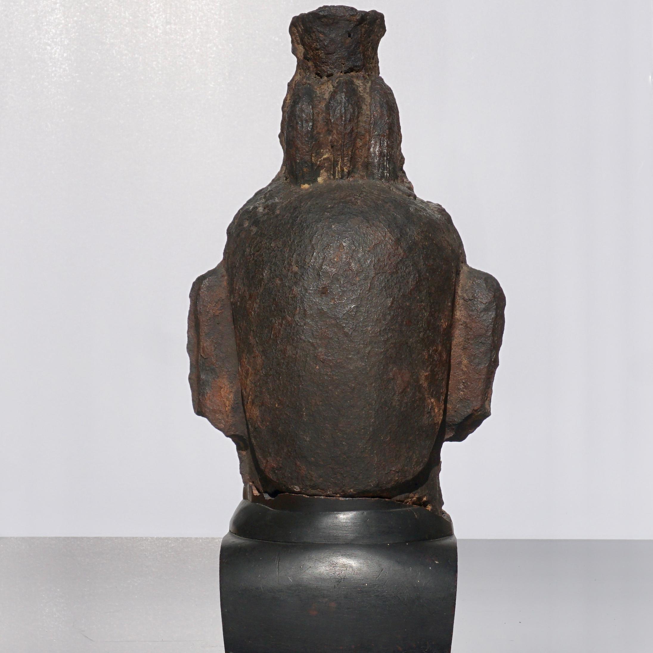 Song to Ming Dynasty Cast Iron Daoist Buddhist Head For Sale 2
