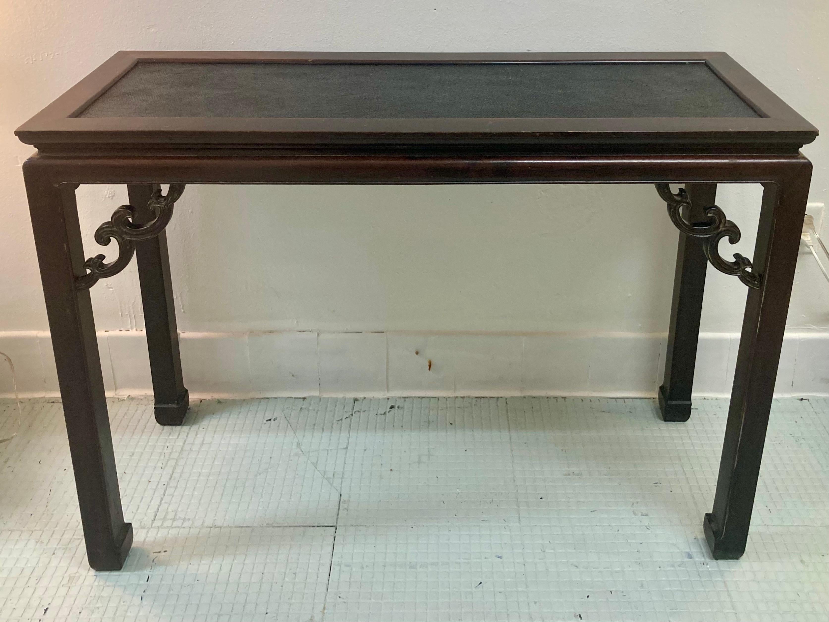 19th Century Ming Dynasty Chinese Console With Raffia Top For Sale