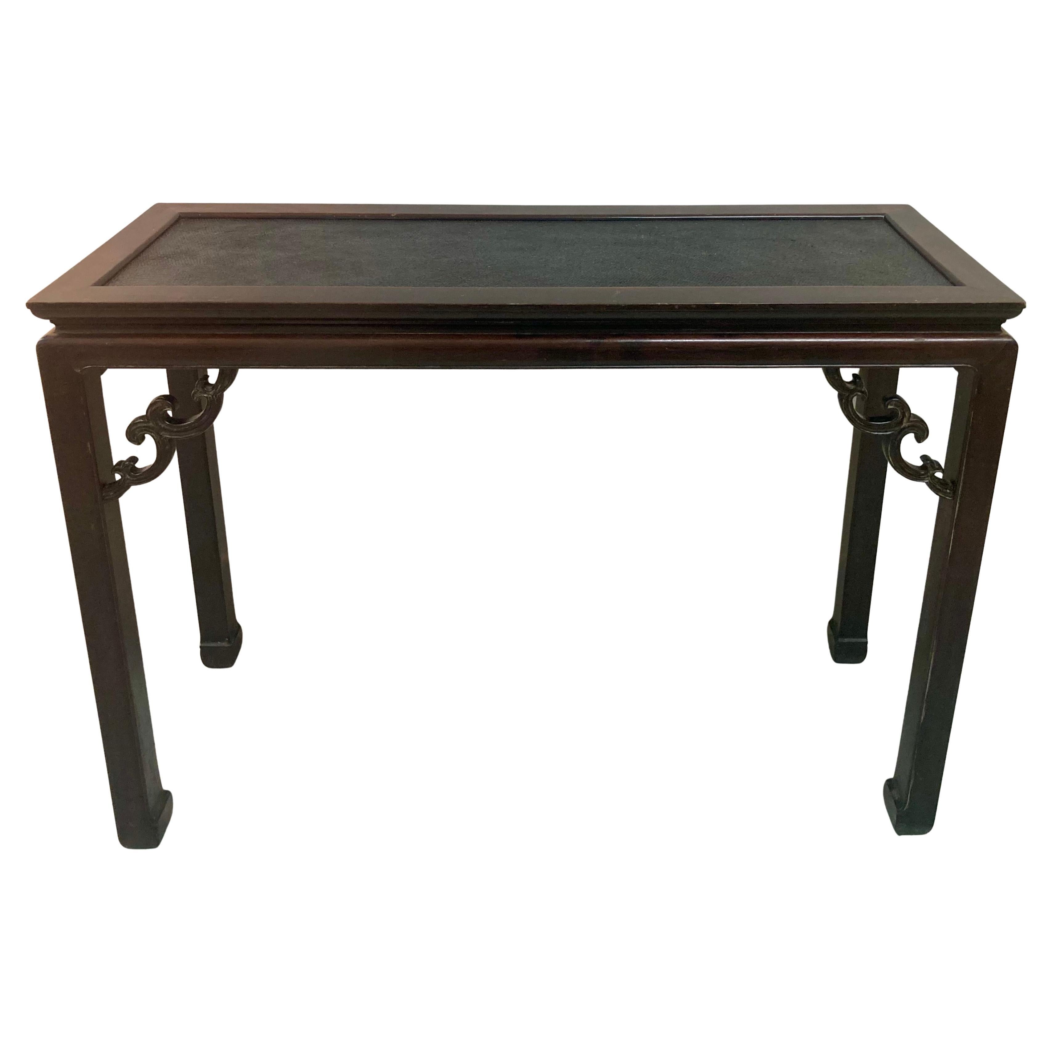 Ming Dynasty Chinese Console With Raffia Top