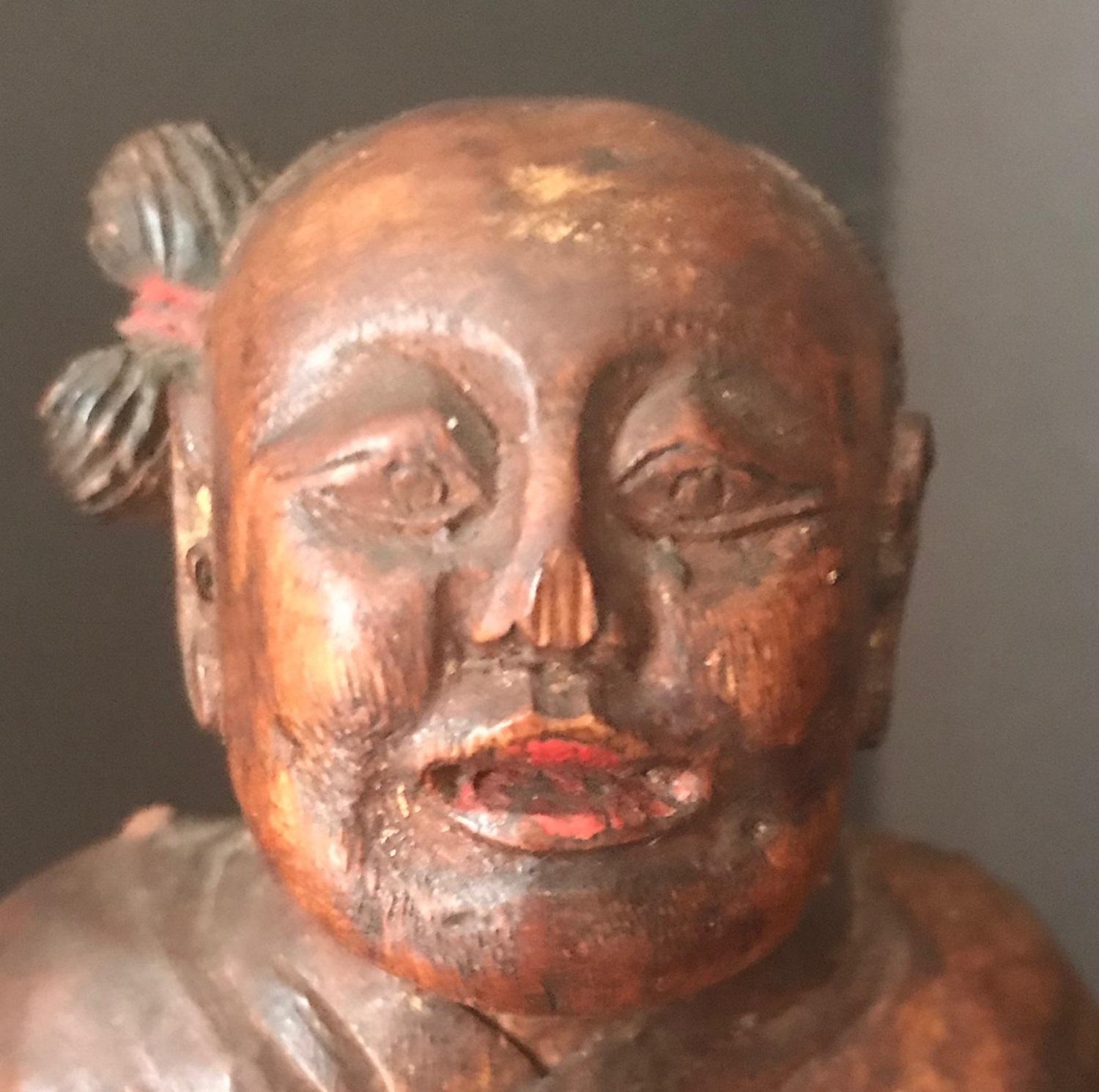 Mid-19th Century Chinese Wood Carved Daoist Immortal 7