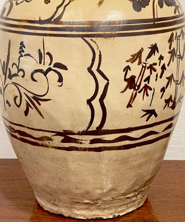 Ming Dynasty Cizhou Stoneware 'Flowers & Bamboo' Vase #2* For Sale 3