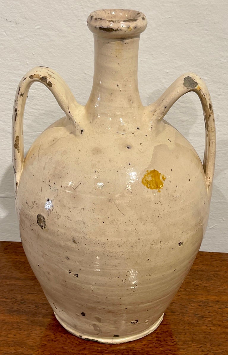 Glazed Ming Dynasty Cizhou Stoneware Monochrome Two Handle Vase, #5* For Sale