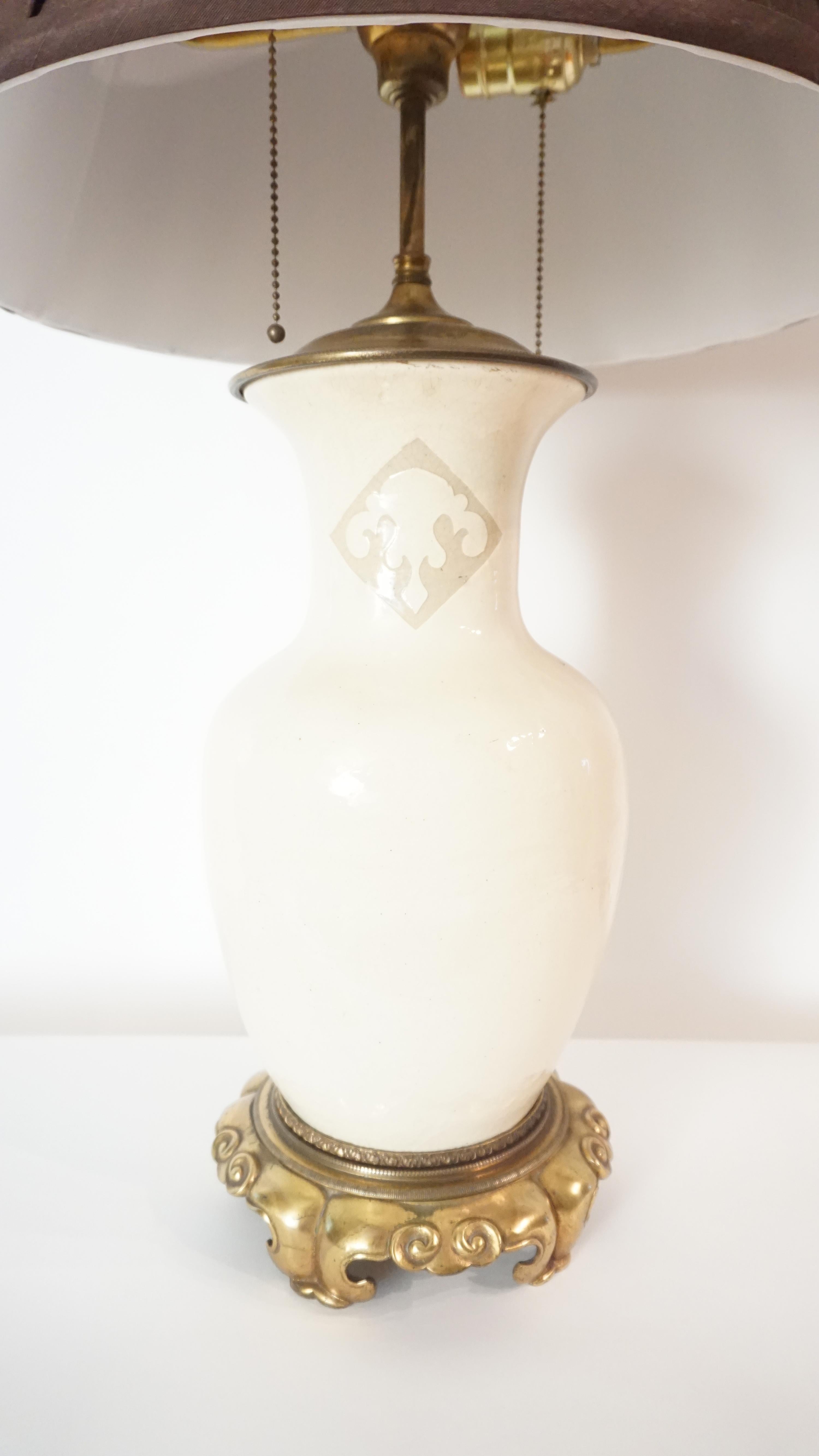 Bronze Ming Dynasty Cizhou Ware Vase Table Lamp