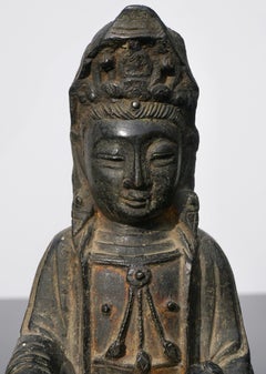 Ming Dynasty Gilt Lacquered Bronze Songzi Guanyin