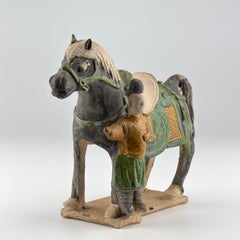 Ming Dynasty Green-Glazed Horse and Rider (15-16th Century)