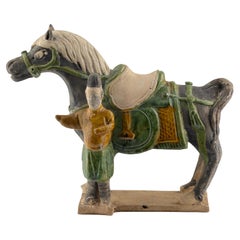 periode grün Antique Ming Dynasty Green-Glazed Horse and Rider (15-16th Century)