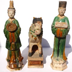 Ming Dynasty Sancai Glazed Horse and Tomb Figures