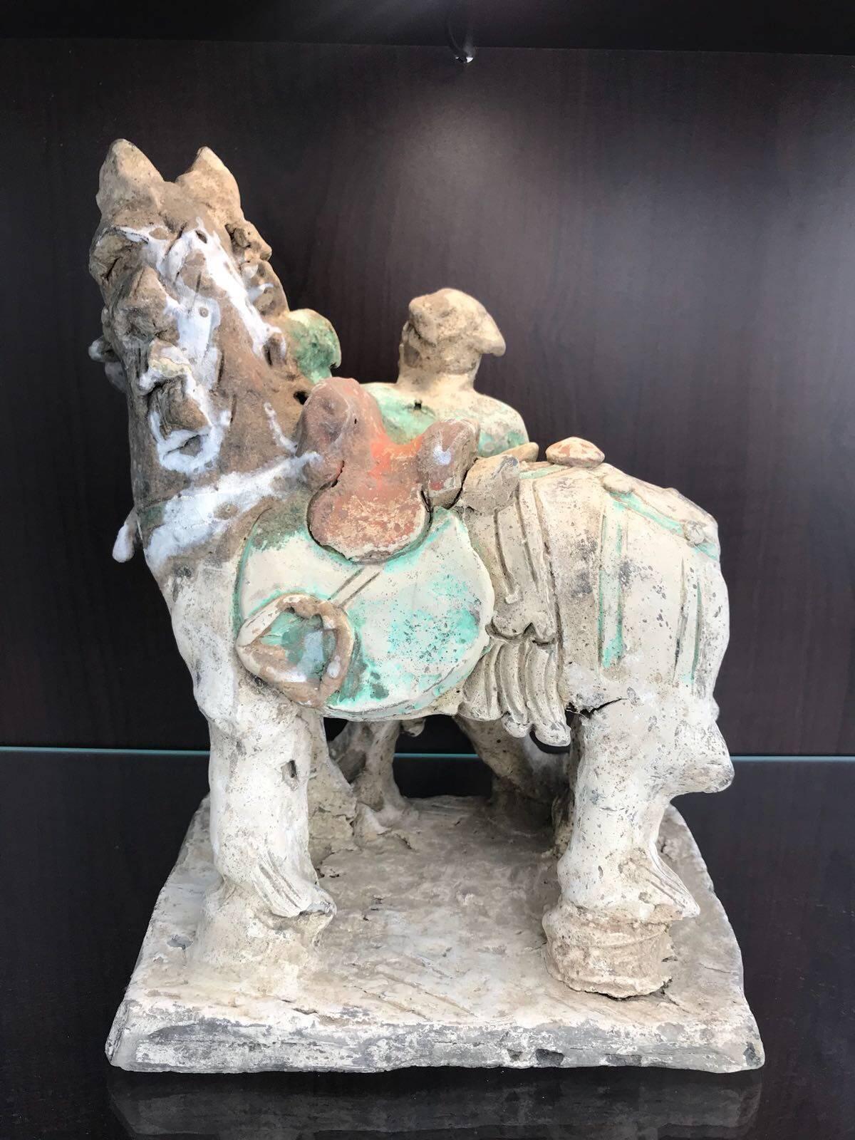 Chinese Ming Dynasty Standing Rider with Horse, Certified, TL Tested